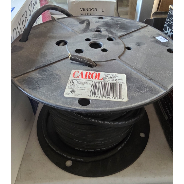 PARTIAL SPOOL OF 14/3 CAROL SJOOW ELECTRICAL WIRE