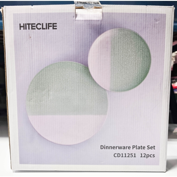 12PCS DUAL TONE DINNERWARE PLATE SET 