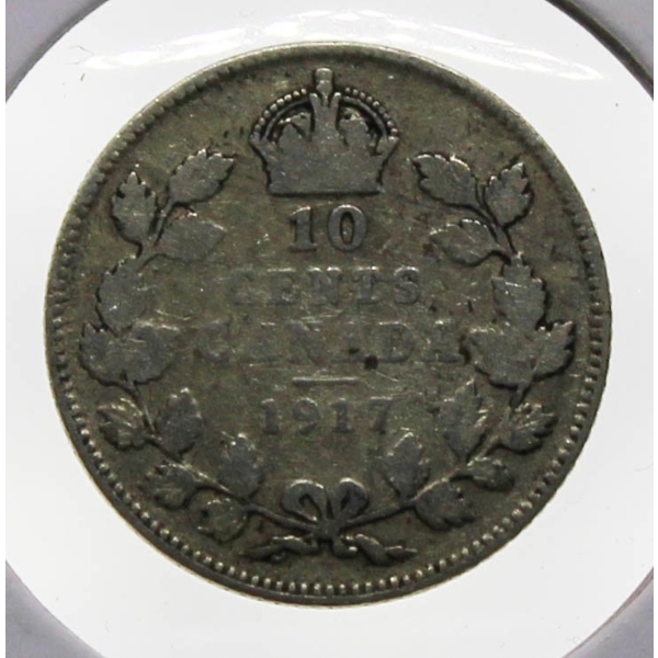 1917 CANADIAN SILVER 10 CENT COIN