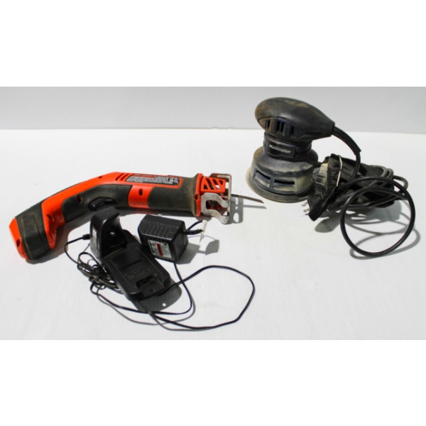 MASTERCRAFT PALM SANDER & BLACK DECKER RESIPERCATING SAW