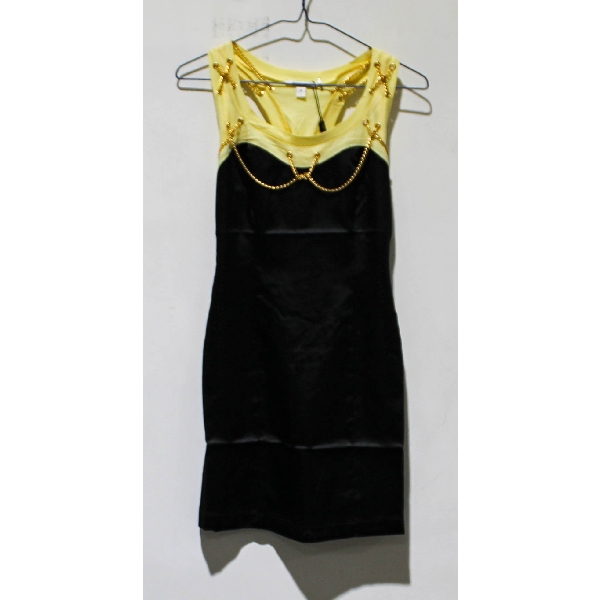 WOMEN'S PEPPE PELUSO BLK/YL SUMMER DRESS SIZE S
