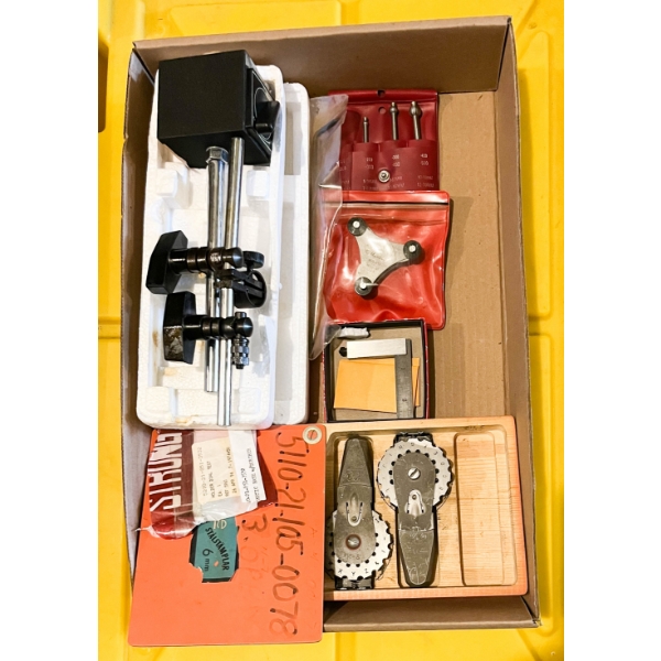 MAGNETIC BASE W/ SCRIBE & ASST MEASURING TOOLS