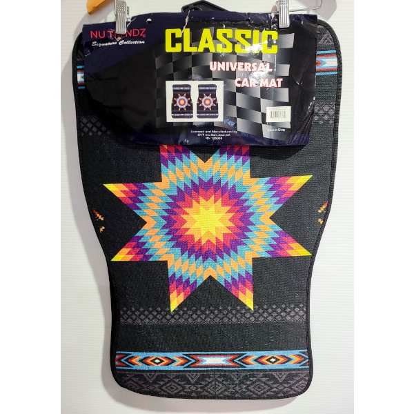  NEW 2PC NU TRENDZ UNIVERSAL CAR FLOOR MATS - STARBURST