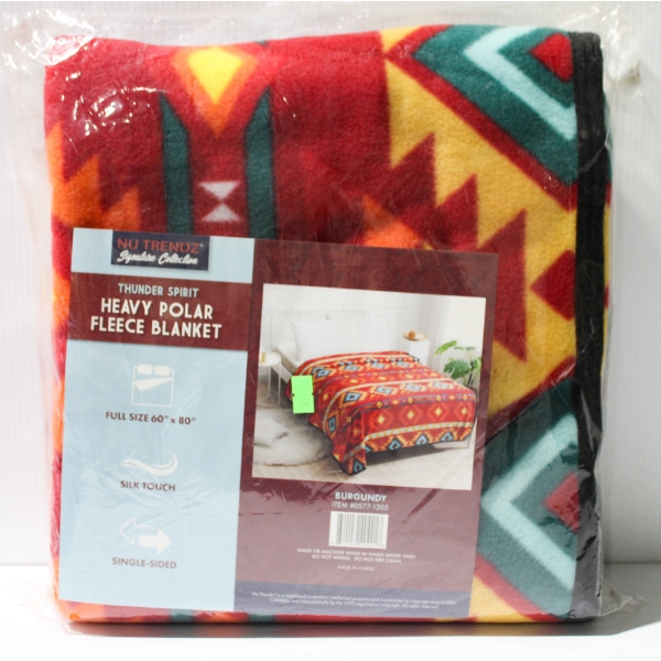 NEW THUNDER SPIRIT NU TRENDZ POLAR FLEECE BLANKET - BURGUNDY