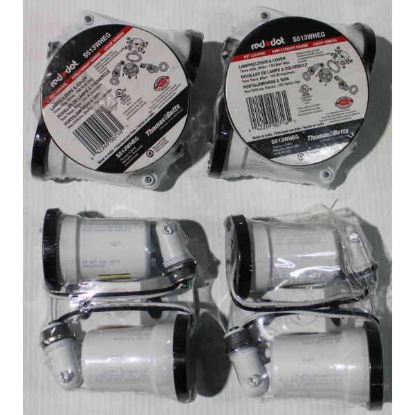 4 NEW 2-BULB OUTDOOR LIGHT FIXTURES