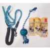 Image 1 : NEW SOFT HANDLED BLUE DOG LEASH W/ TOY & SM CHEWS