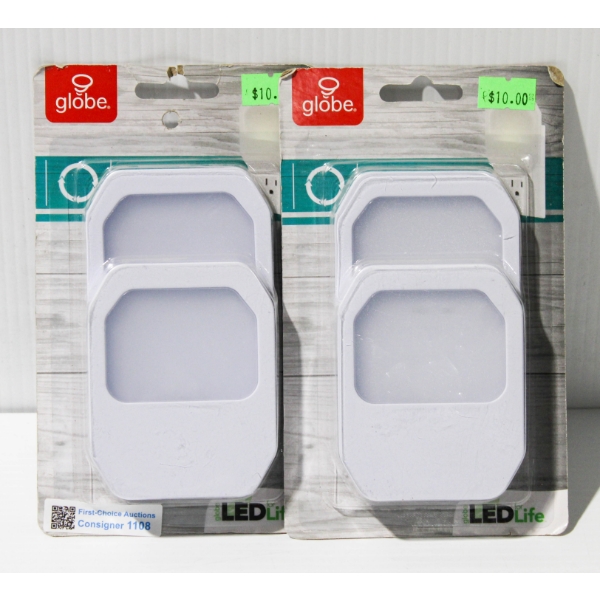 2 X 2 GLOBE LED NIGHT LIGHTS 