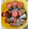 Image 2 : YELLOW PAIL WITH JARS OF ASSORT. HARDWARE