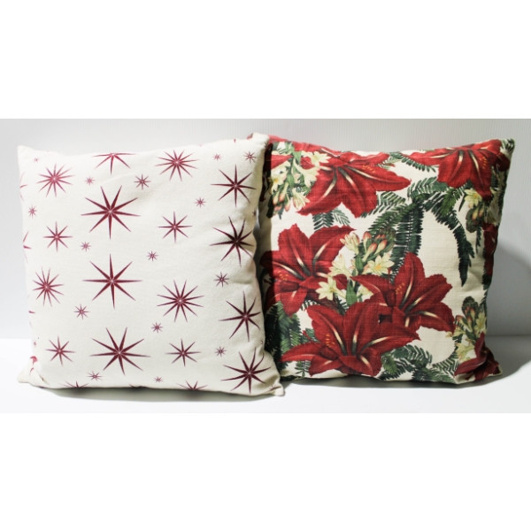 2 REMOVEABLE HOLIDAY CUSHION COVERS