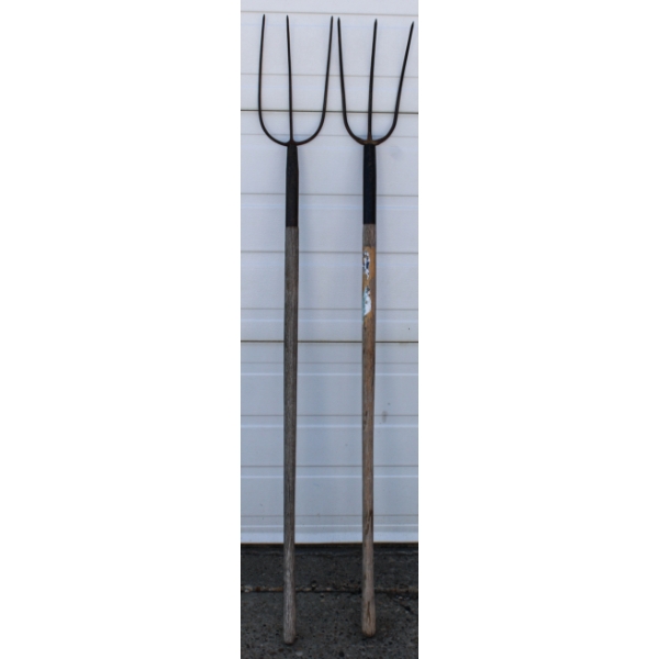 2 THREE TINE HAY FORKS