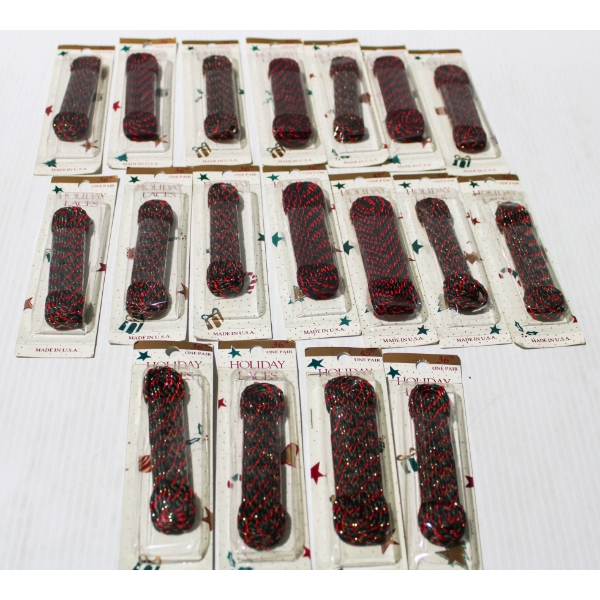 18 PRS HOLIDAY SHOELACES - SIZE 36"