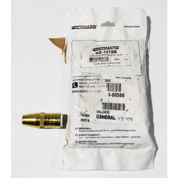 10 NEW BERNARD NS-1218B CENTERFIRE MIG WELDING NOZZLE 
