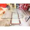 Image 1 : VINTAGE BRASS EAGLE COFFEE TABLE W/ BEVELED GLASS TOP