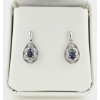 Image 1 : 10K WHITE GOLD EARRINGS W/ SAPPHIRE & DIAMOND