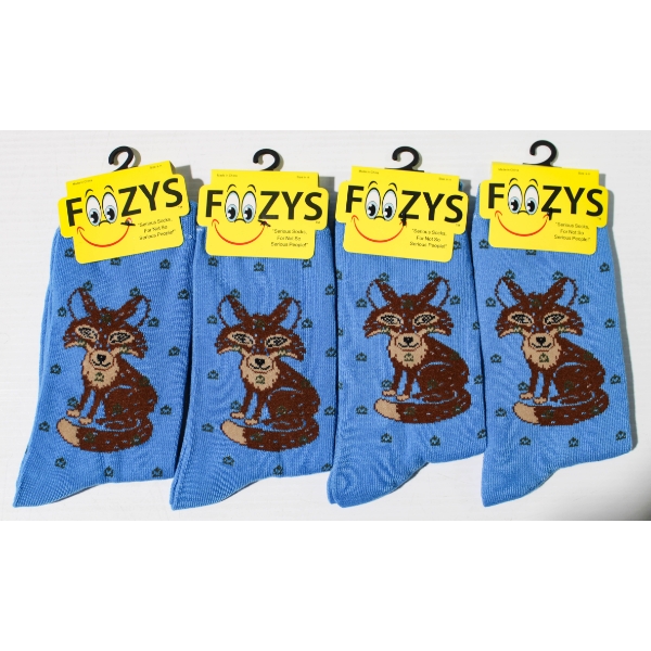 4PR NEW UNISEX FOOZYS SOCKS - FOX - BLUE