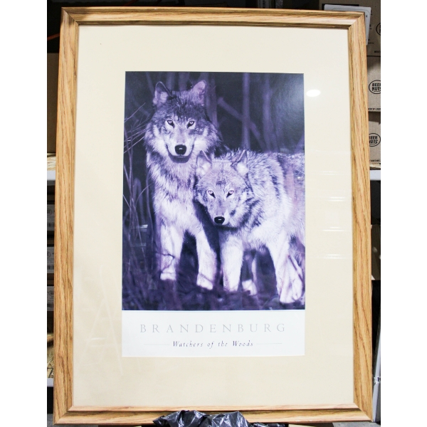 BRANDENBURG "WATCHERS OF THE WOODS" WOLF WALL PICTURE