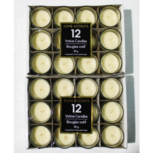 2 X 12 HOME ACCENTS VOTIVE CANDLES