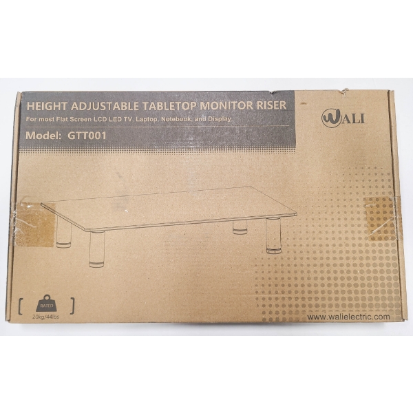 NEW HEIGHT ADJ. TABLETOP MONITOR RISER GTT001