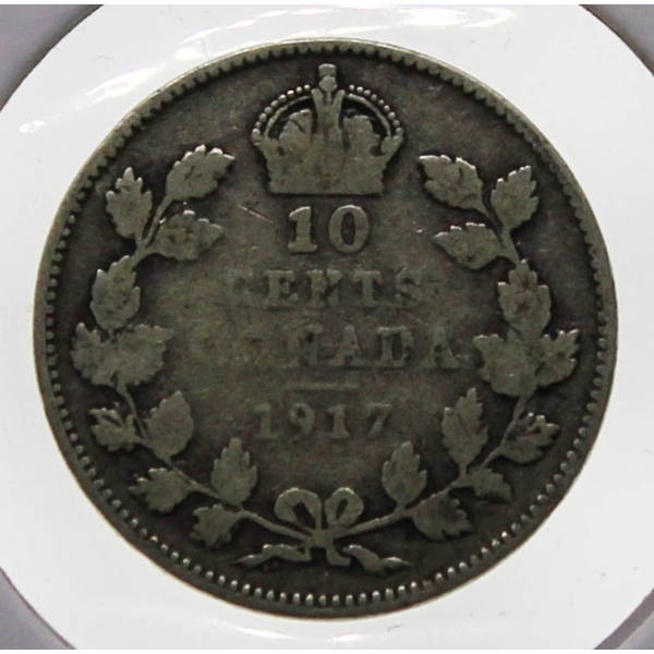 1917 CANADIAN SILVER 10 CENT COIN