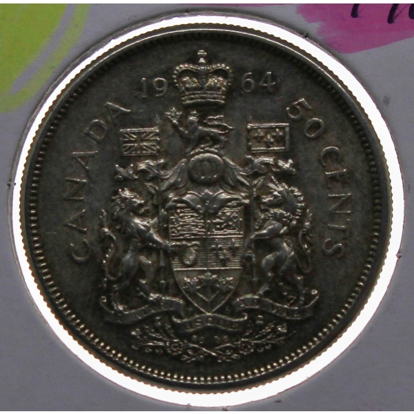 1964 SILVER CANADIAN 50 CENT COIN