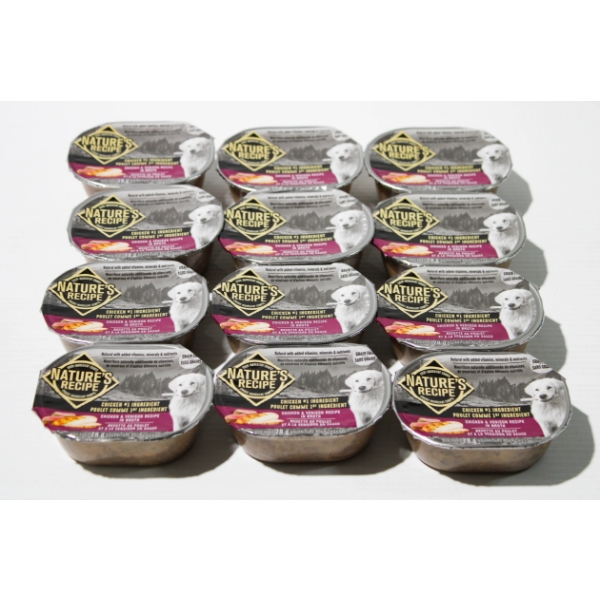 12 X 78G NATURE'S RECIPE CHICKEN & VENISON WET DOG FOOD