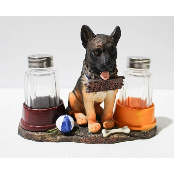 NEW SALT & PEPPER SHAKERS W/ DOG DISPLAY