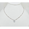 Image 1 : .925 SILVER 18" NECKLACE W/ AQUAMARINE PENDANT