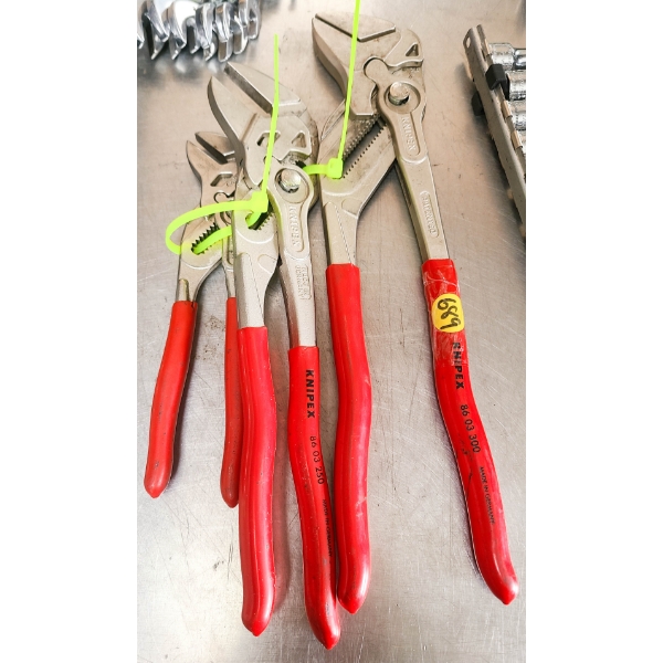 3 PC KNIPEX ADJUSTABLE PLIERS