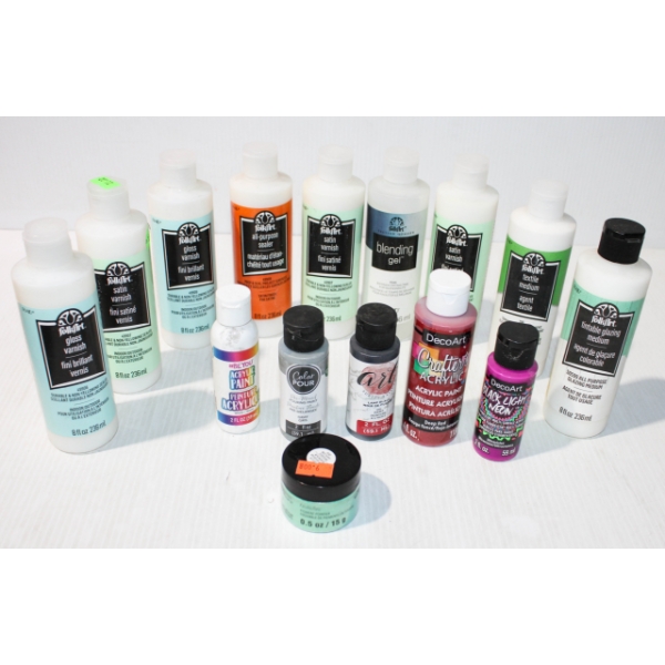 ASST. CRAFT & ART PAINT SEALERS VARNISH ETC.