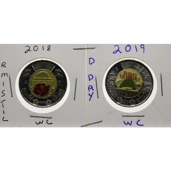 2018 & 2019 CANADIAN $2 DOLLAR COINS