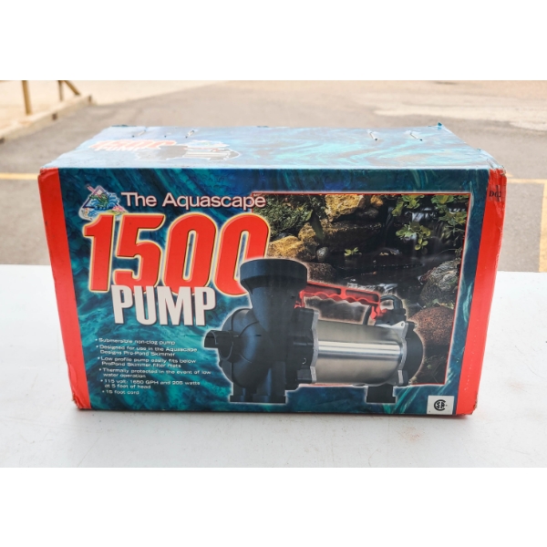 NEW AQUASCAPE 1500 SUBMERSIBLE NON-CLOG PUMP