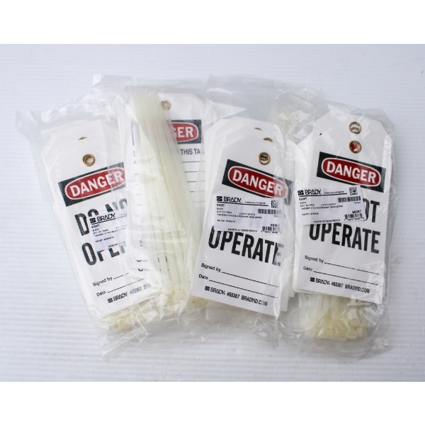 100 NEW BRADY "DANGER DO NOT OPERATE" LOCK OUT TAGS