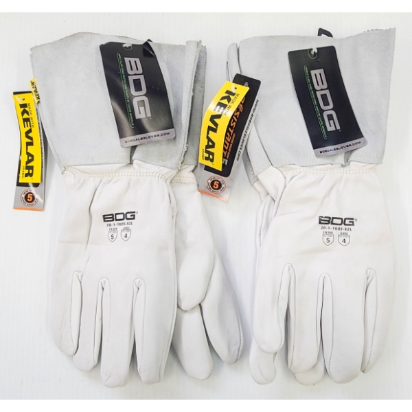 2 PR  BDG LEATHER LINED CUT IMPACT ARC WELDING GLOVES