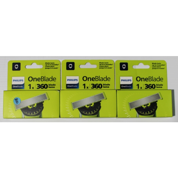 3 PHILIPS ONE BLADE 360 RAZOR CARTRIDGE