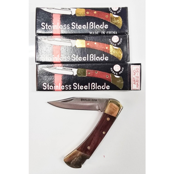3 HORSE HEAD STAINLESS STEEL LOCK BLADE POCKET KNIVES