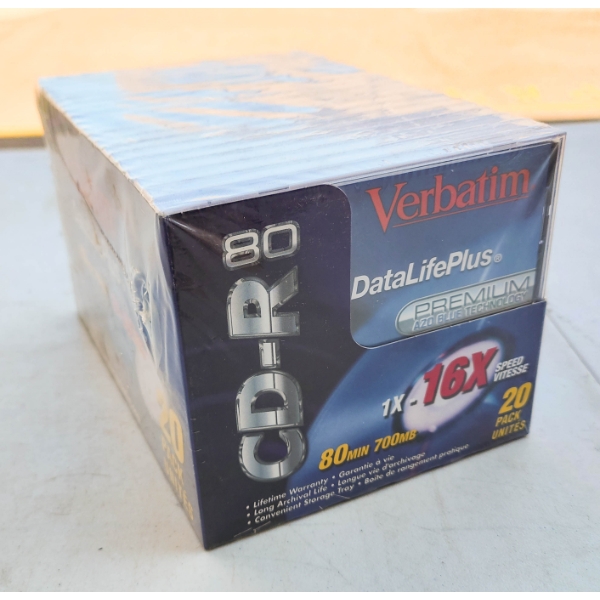 NEW 20 PK VERBATIM CD-R 80 RECORDABLE COMPACT DISC