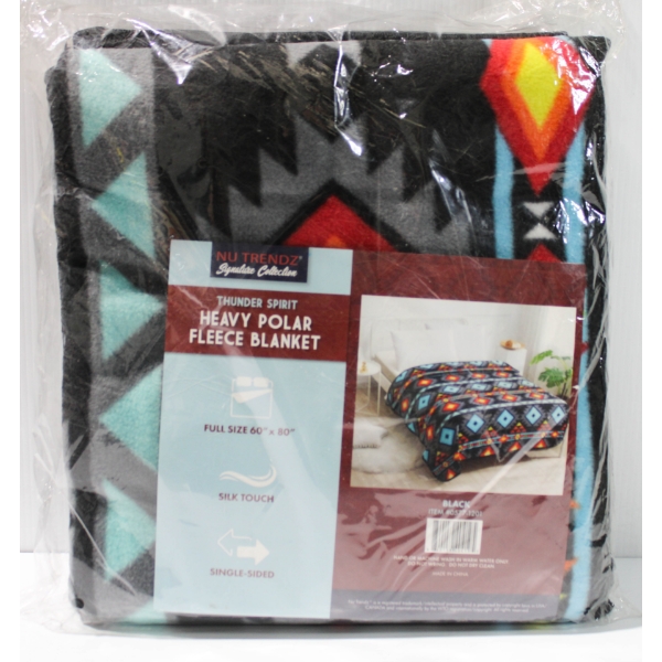 NEW THUNDER SPIRIT NU TRENDZ POLAR FLEECE BLANKET - BLK