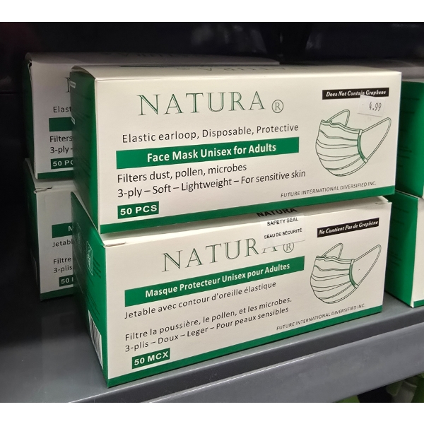 FOUR PACKS NATURA DISPOSABLE FACE MASKS