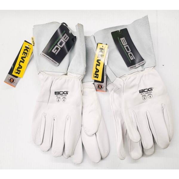 2 PR  BDG LEATHER LINED CUT IMPACT ARC WELDING GLOVES