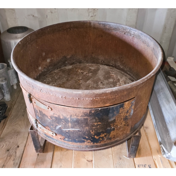 HOME BUILT OUTDOOR FIRE PIT W/ HINGED DOOR