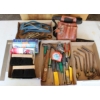 Image 1 : LOT OF ASSORT. TOOLS INC. BRUSHES, SQUARS, TORCH TIPS, MAHHER, ETC.