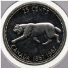 Image 1 : 1967 PROOF CAMEO CANADA LYNX SILVER 25 CENT