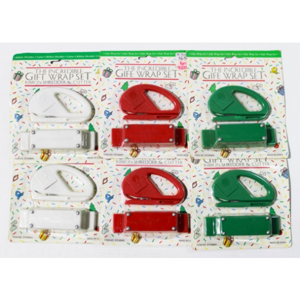 6 NEW GIFT WRAP RIBBON SHREDDER & CUTTER SETS