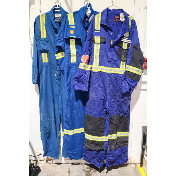 3 USED COVERALLS FLAME RETARDANT - SIZES XL - 46 & 50