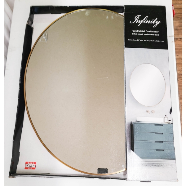 24" X 30" INFINITY GOLD METAL OVAL MIRROR