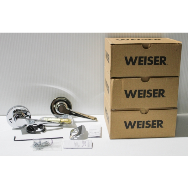 4 NEW WEISER TRISTAN ROUND ROSE PASSAGE DOOR HANDLES