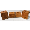 Image 1 : 4 WOODEN CEDAR KITCHEN CANISTERS COFFEE FLOUR ETC.