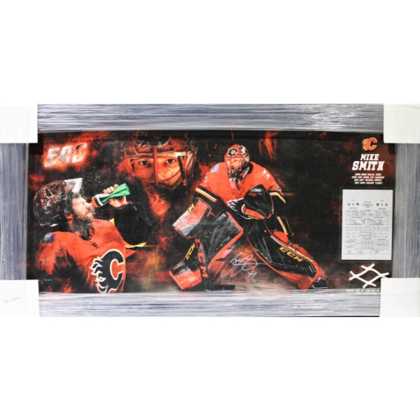 FRAMED CALGARY FLAMES GOALIE MIKE SMITH WALL ART