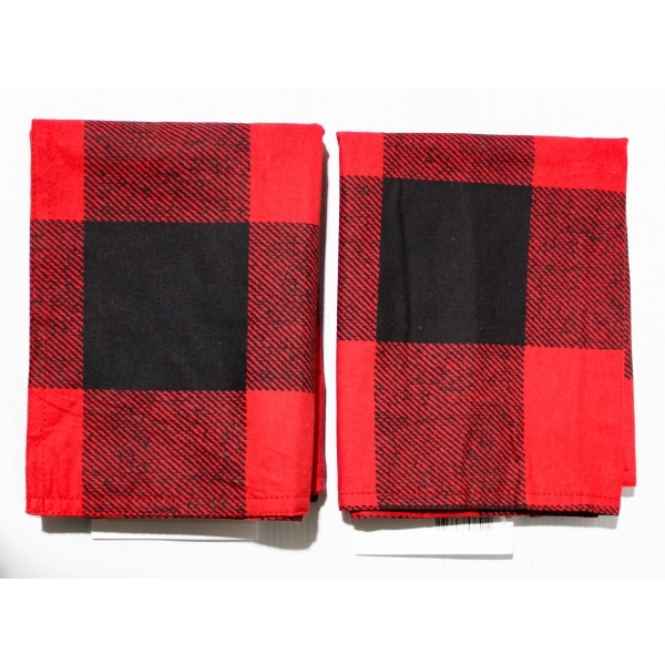 TWO NEW LOXLEY STND / QUEEN RED CHECKERED PILLOW CASES