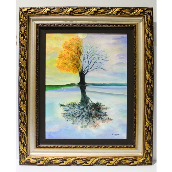 "THE SEASONS" DAVID NAJAR SIGNED FRAMED CANVAS PRINT